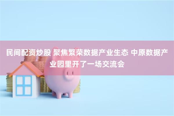 民间配资炒股 聚焦繁荣数据产业生态 中原数据产业园里开了一场交流会