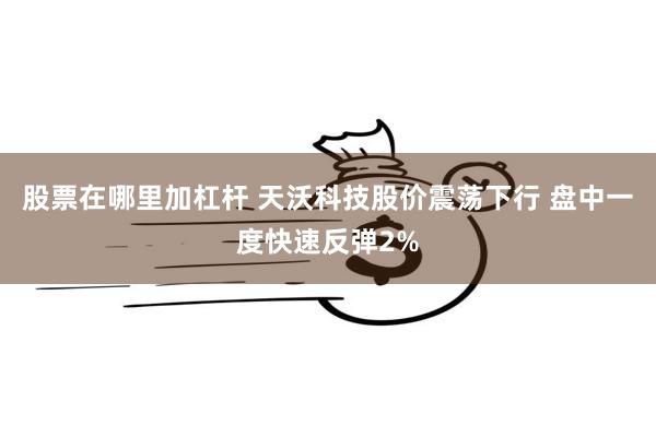 股票在哪里加杠杆 天沃科技股价震荡下行 盘中一度快速反弹2%