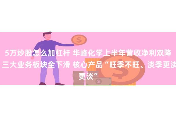 5万炒股怎么加杠杆 华峰化学上半年营收净利双降！三大业务板块全下滑 核心产品“旺季不旺、淡季更淡”